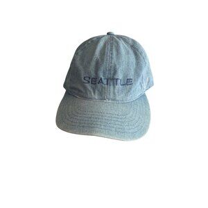Denim Blue "Seattle" Baseball Cap One Size Adjustable Strapback 100% Cotton